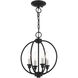 Milania 4 Light 13 inch Black with Brushed Nickel Accents Convertible Semi Flush/Chandelier Ceiling Light