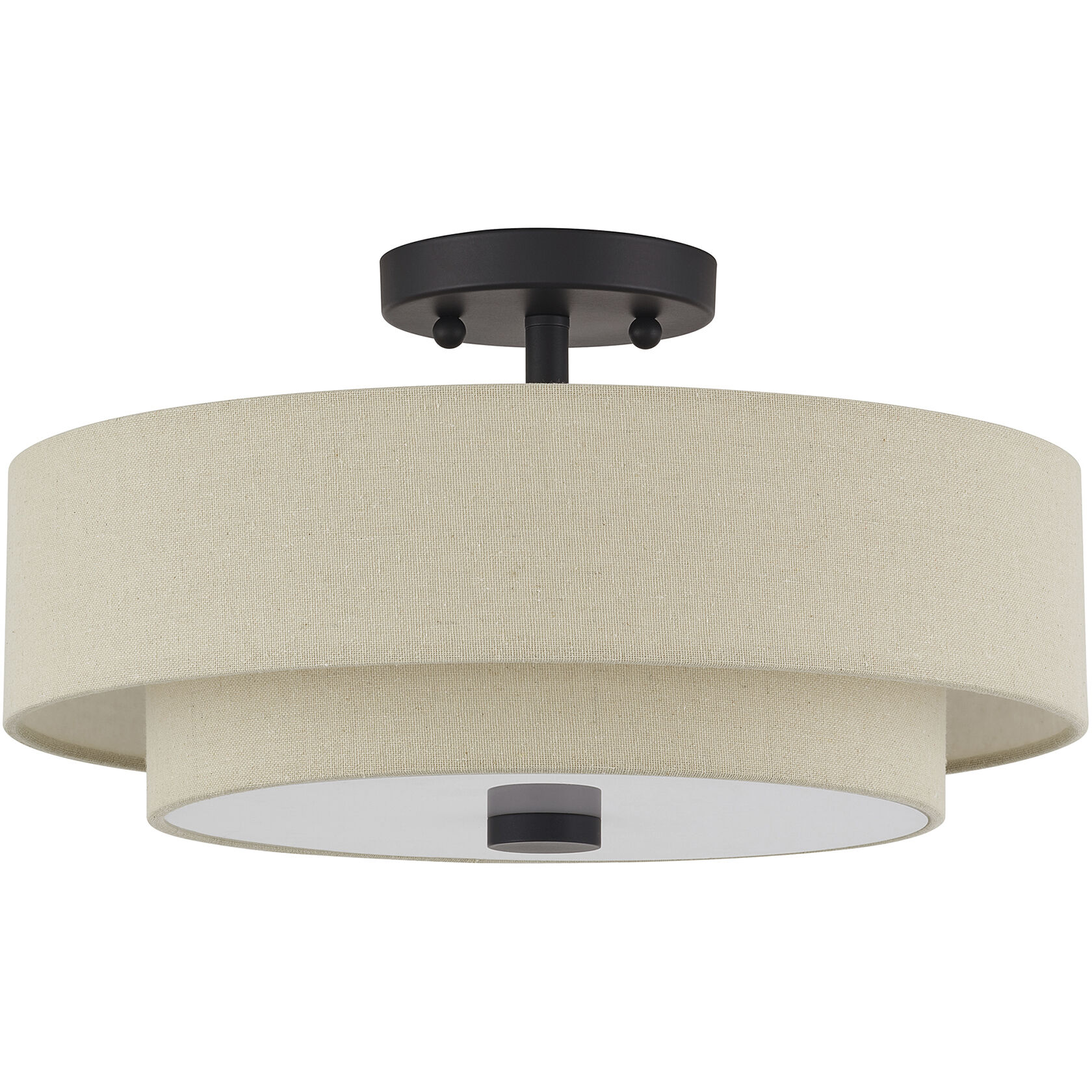 Bellingham 3 Light 15 inch Bronze Semi Flush Mount Ceiling Light, Large