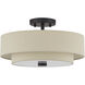 Bellingham 3 Light 15 inch Bronze Semi Flush Mount Ceiling Light, Large