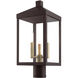 Nyack 3 Light 19.5 inch Bronze with Antique Brass Cluser Outdoor Post Top Lantern