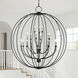 Milania 19 Light 48 inch Black with Brushed Nickel Accents Foyer Chandelier Ceiling Light