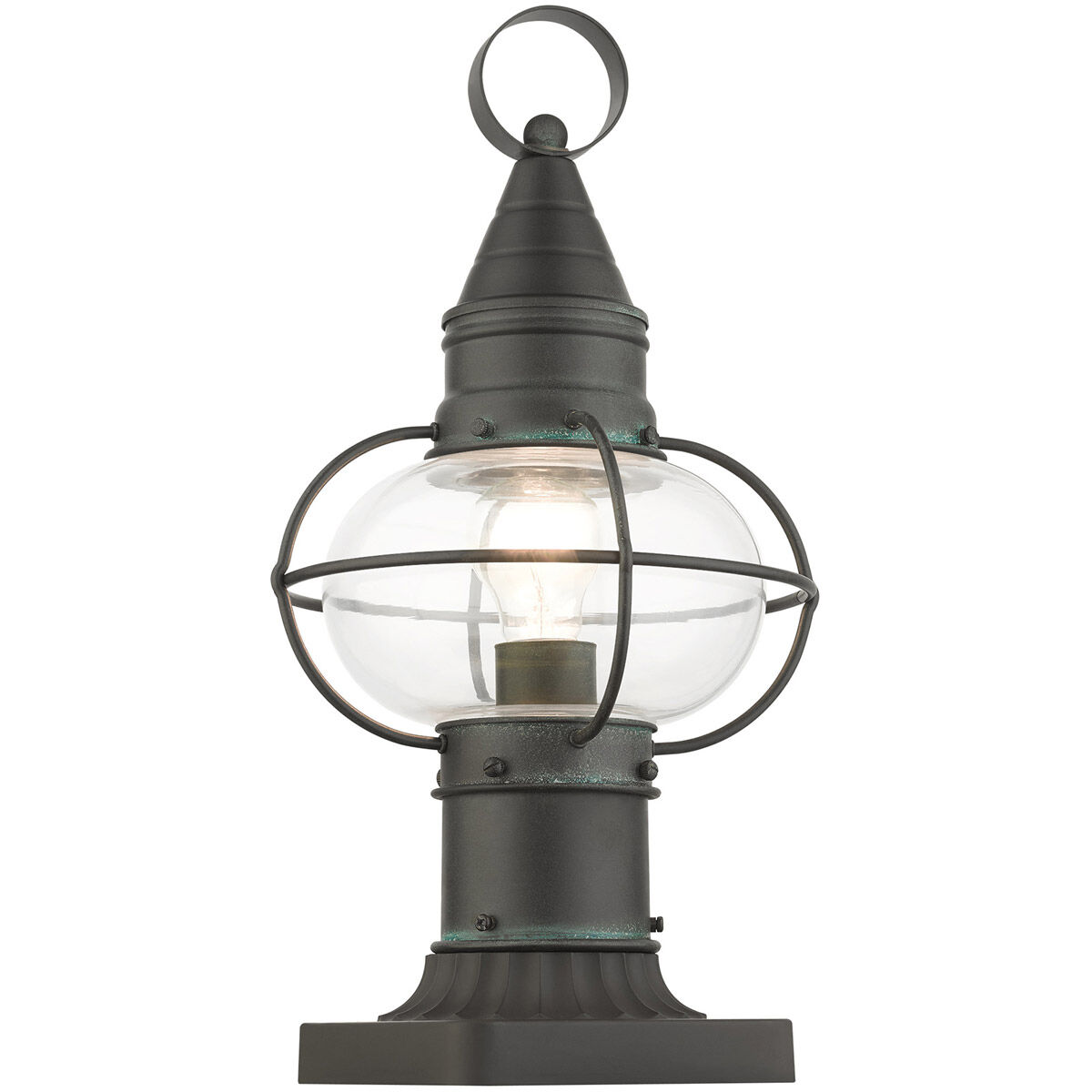 Newburyport 1 Light 15 inch Charcoal Outdoor Post Top Lantern