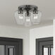 Willow 3 Light 13 inch Black Chrome Flush Mount Ceiling Light
