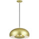 Domma 3 Light 17 inch Soft Gold with Polished Brass Accents Pendant Ceiling Light