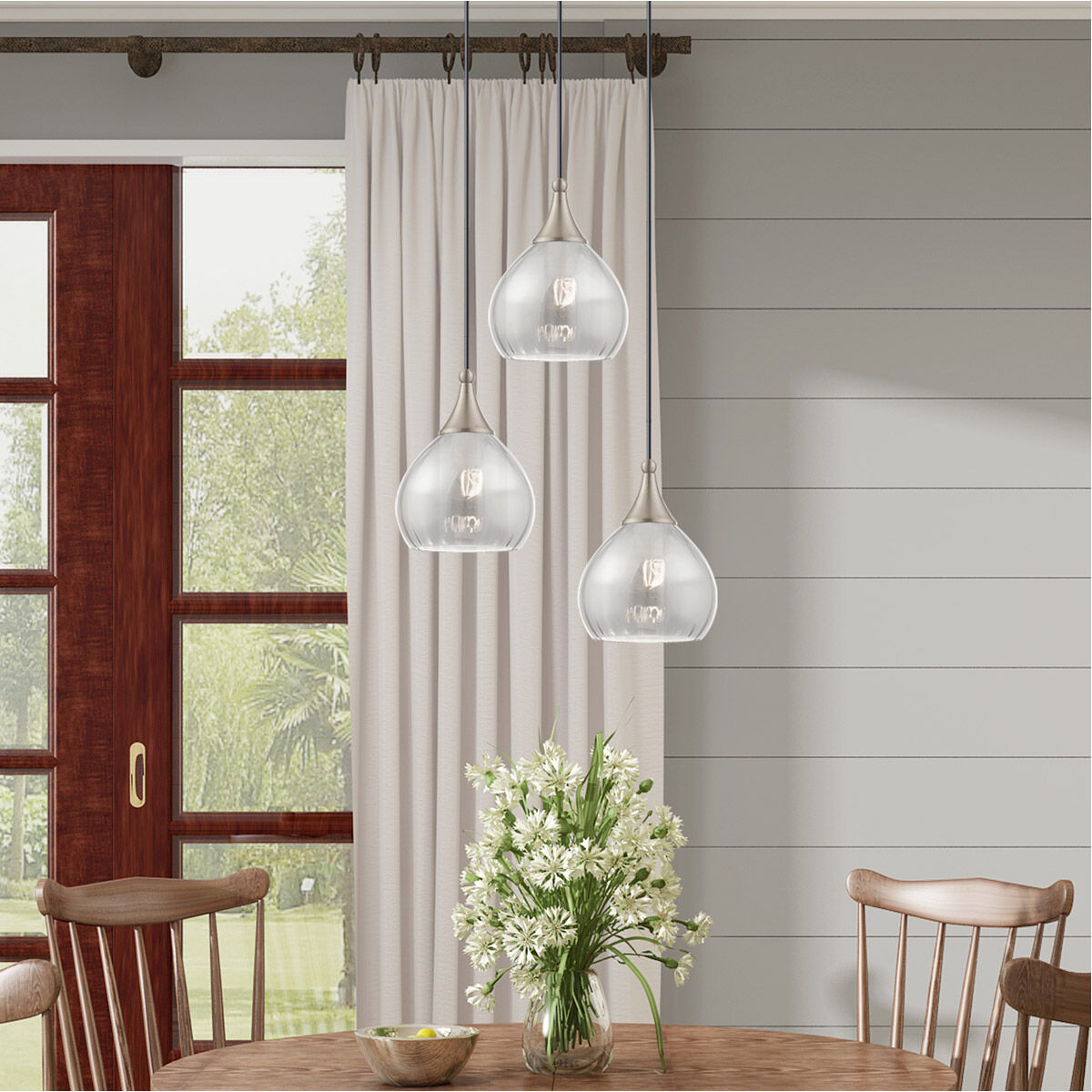 Art Glass 1 Light 7 inch Brushed Nickel Mini Pendant Ceiling Light