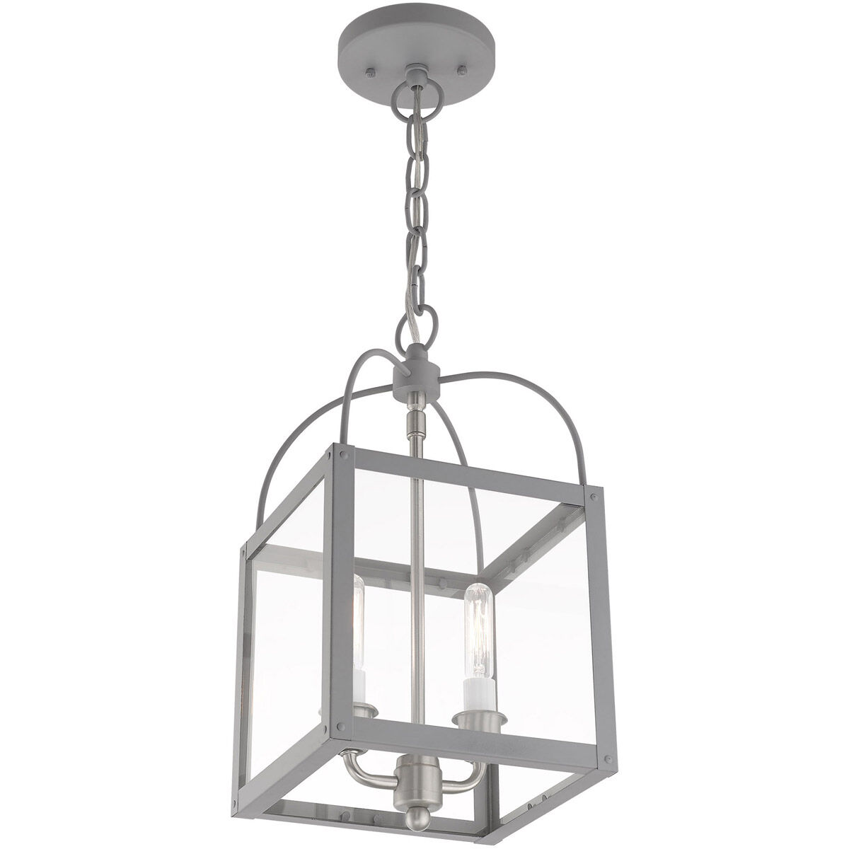 Milford 2 Light 8 inch Nordic Gray Convertible Mini Pendant/Ceiling Mount Ceiling Light