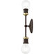 Lansdale 2 Light 5 inch Bronze with Antique Brass Accents Vanity Sconce Wall Light