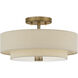 Bellingham 3 Light 15 inch Antique Gold Leaf Semi Flush Mount Ceiling Light, Large