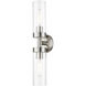 Ludlow 2 Light 4 inch Brushed Nickel Vanity Sconce Wall Light