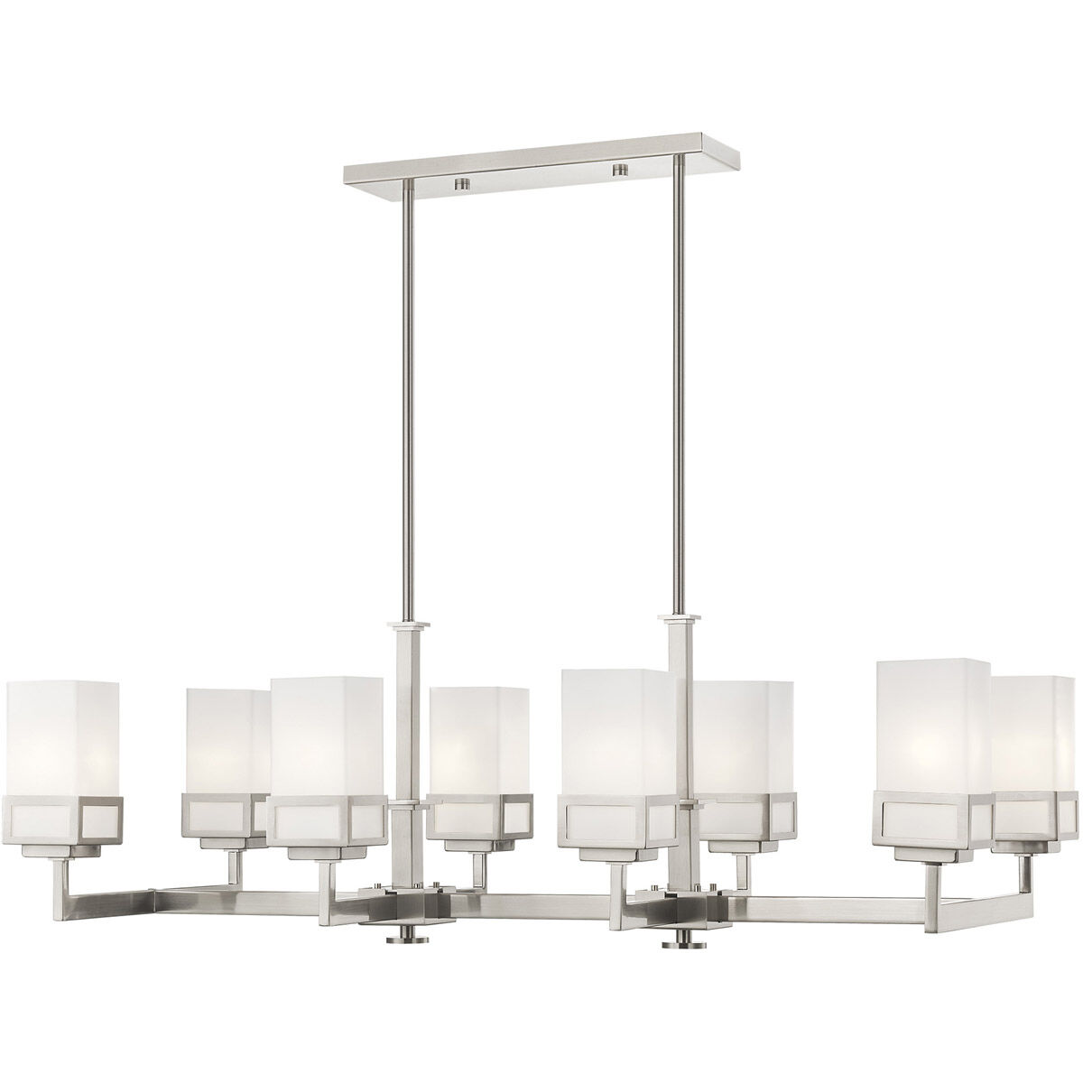 Harding 8 Light 40 inch Brushed Nickel Linear Chandelier Ceiling Light