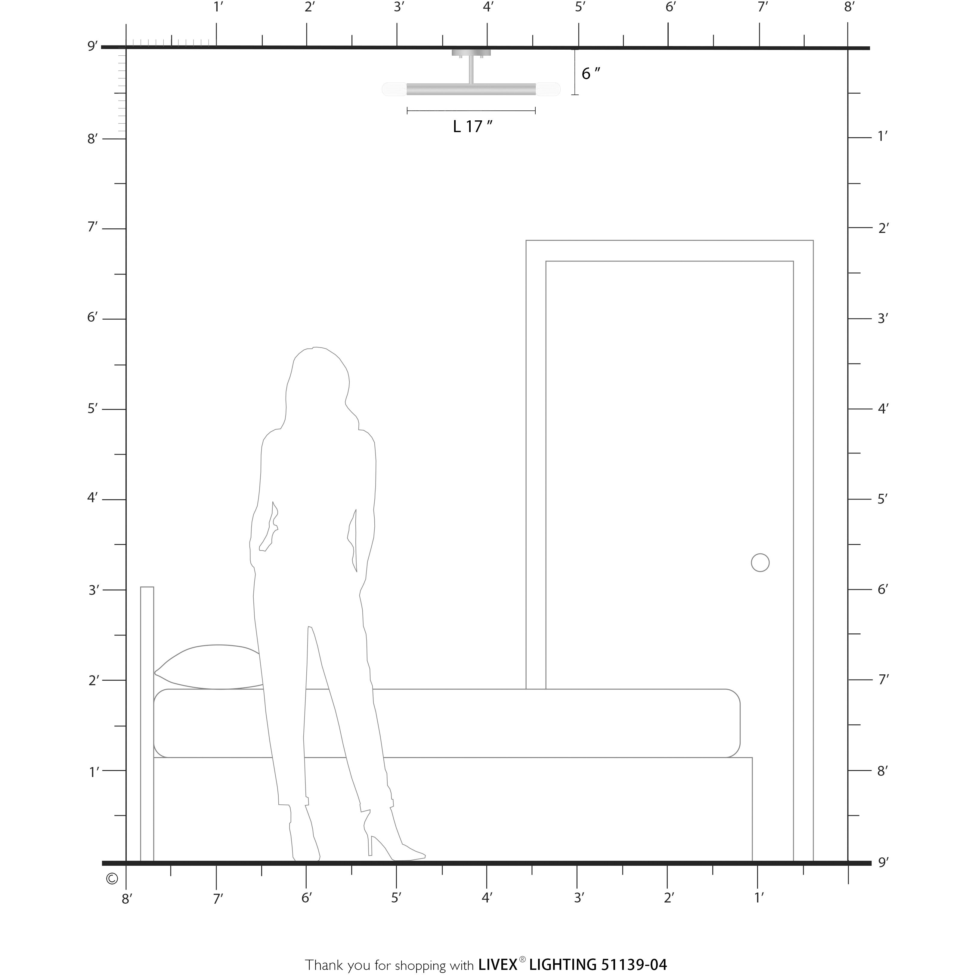 Copenhagen 2 Light 5.13 inch Black Semi-Flush Ceiling Light