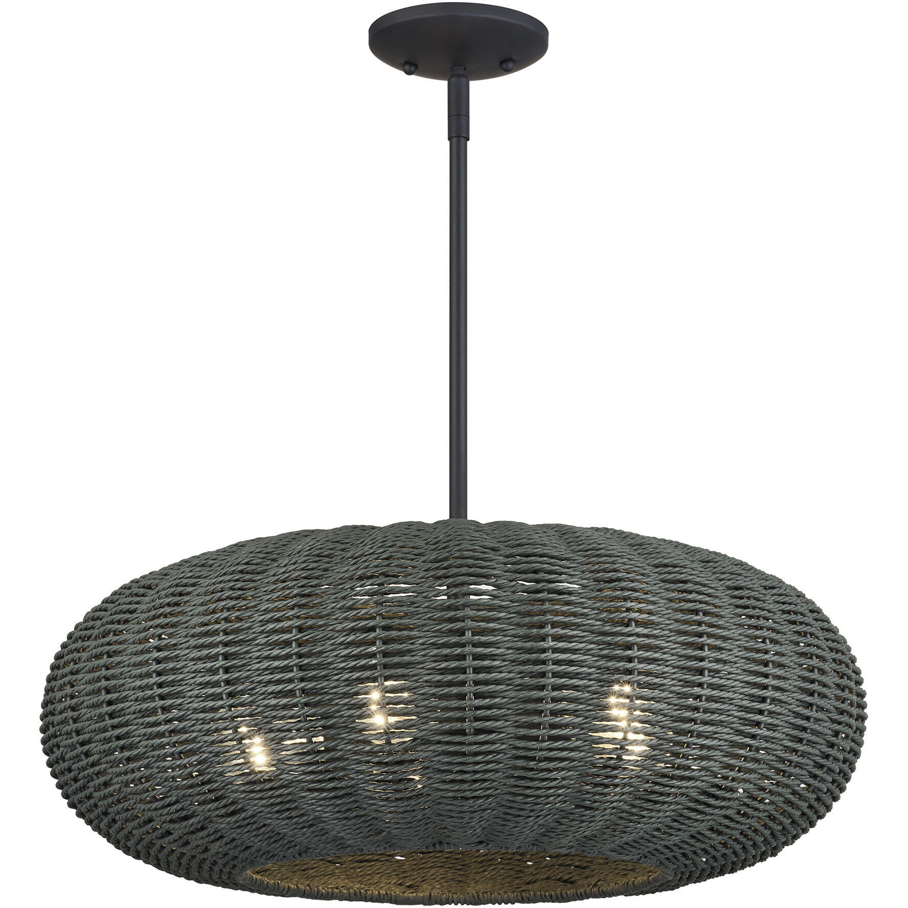 Deluna 5 Light 22 inch Black Pendant Chandelier Ceiling Light