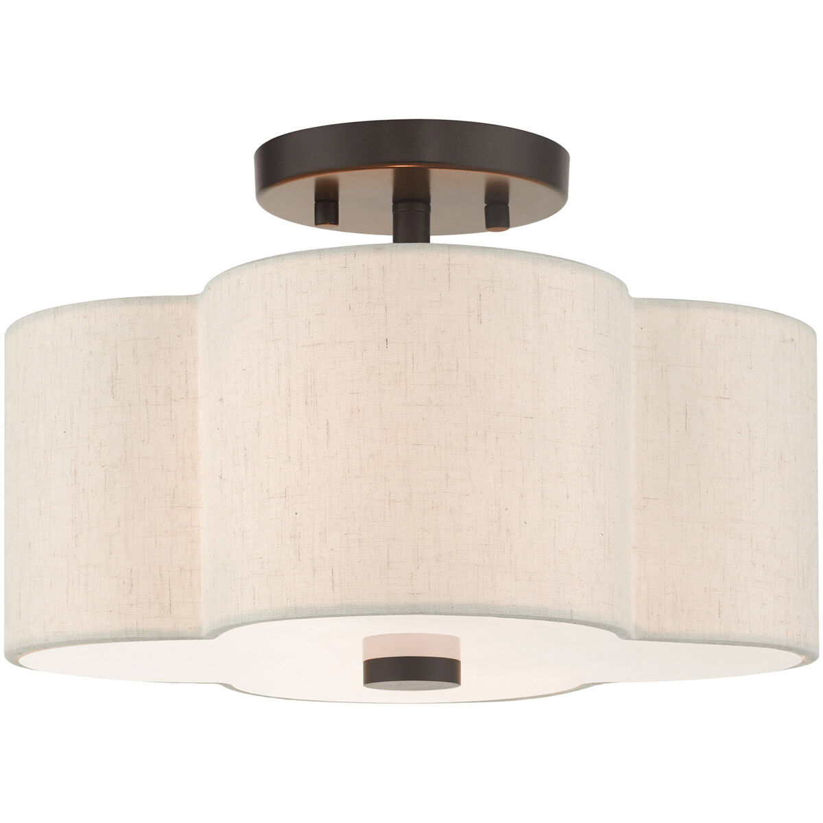 Solstice 2 Light 13 inch English Bronze Semi Flush Ceiling Light