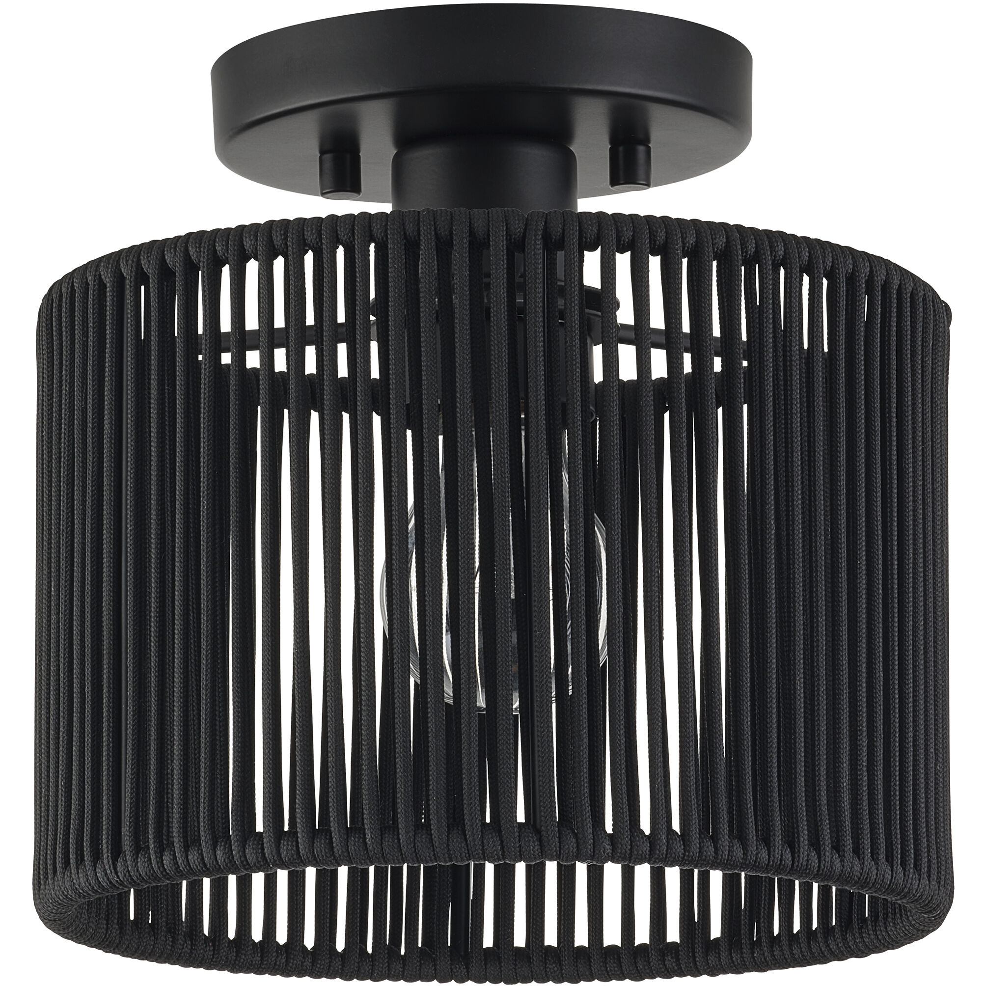 Acordia 1 Light 8.5 inch Black Semi Flush Mount Ceiling Light, Small