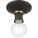 Lansdale 1 Light 5 inch Bronze with Antique Brass Accents Single Flush Mount Ceiling Light, Single