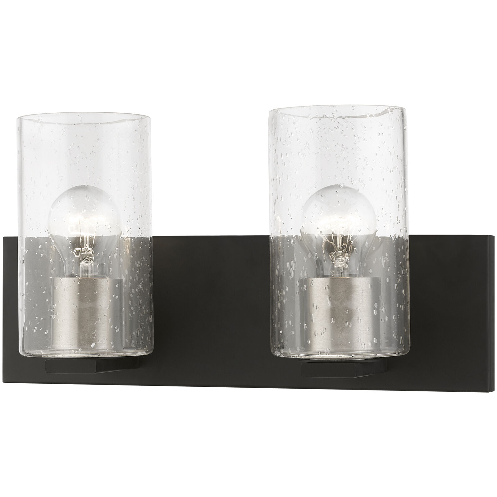 Zurich 2 Light 15 inch Black with Brushed Nickel Accents Vanity Sconce Wall Light