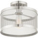 Industro 1 Light 11 inch Brushed Nickel Semi Flush Ceiling Light