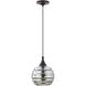 Art Glass 1 Light 9 inch English Bronze Mini Pendant Ceiling Light