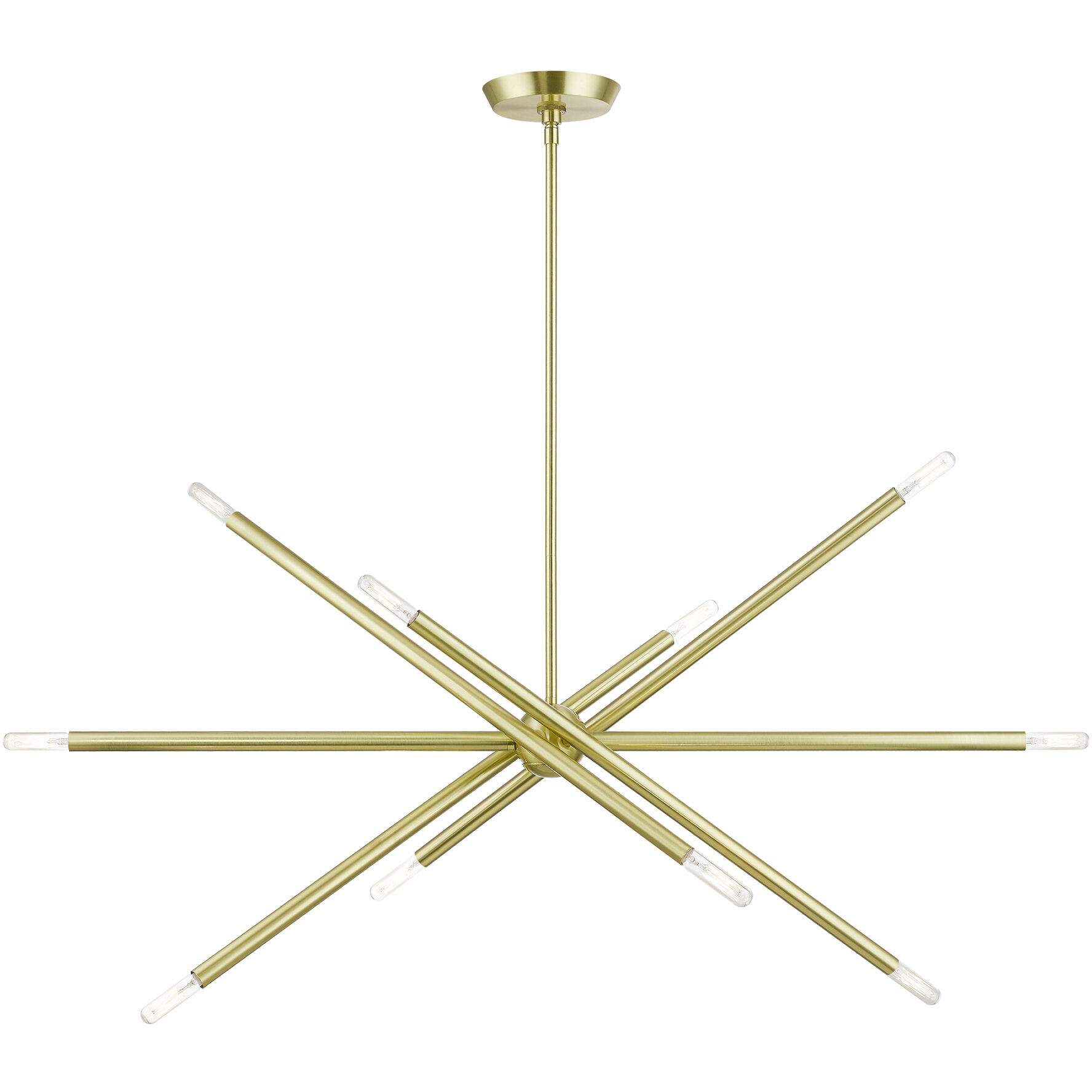 Soho Linear Chandelier Ceiling Light in Satin Brass
