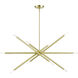 Soho Linear Chandelier Ceiling Light in Satin Brass