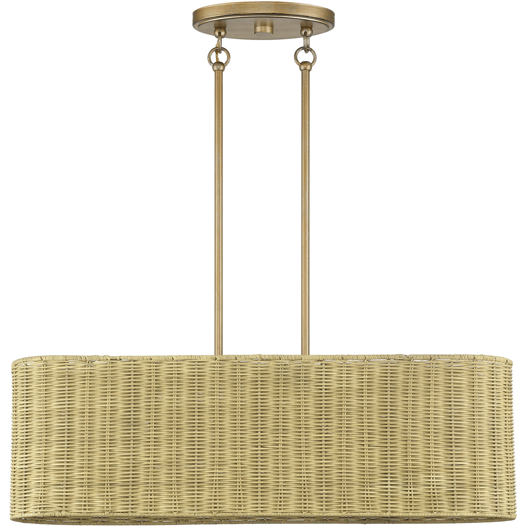 Weavington 3 Light 30 inch Antique Gold Leaf Linear Chandelier Ceiling Light, Medium