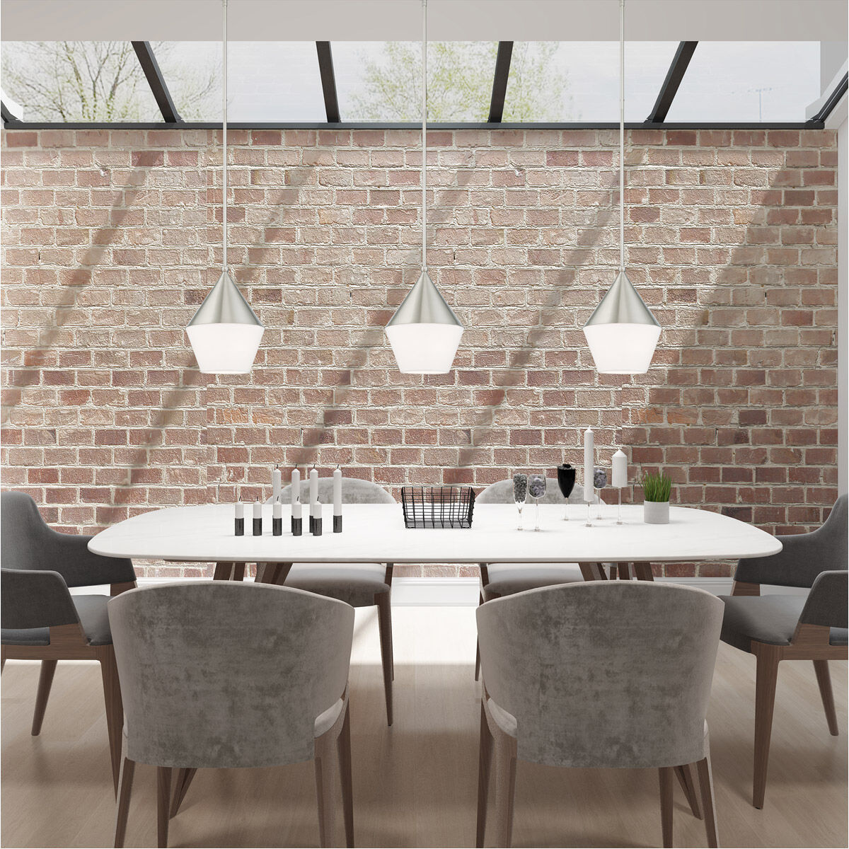 Stockholm 1 Light 10 inch Brushed Nickel Mini Pendant Ceiling Light