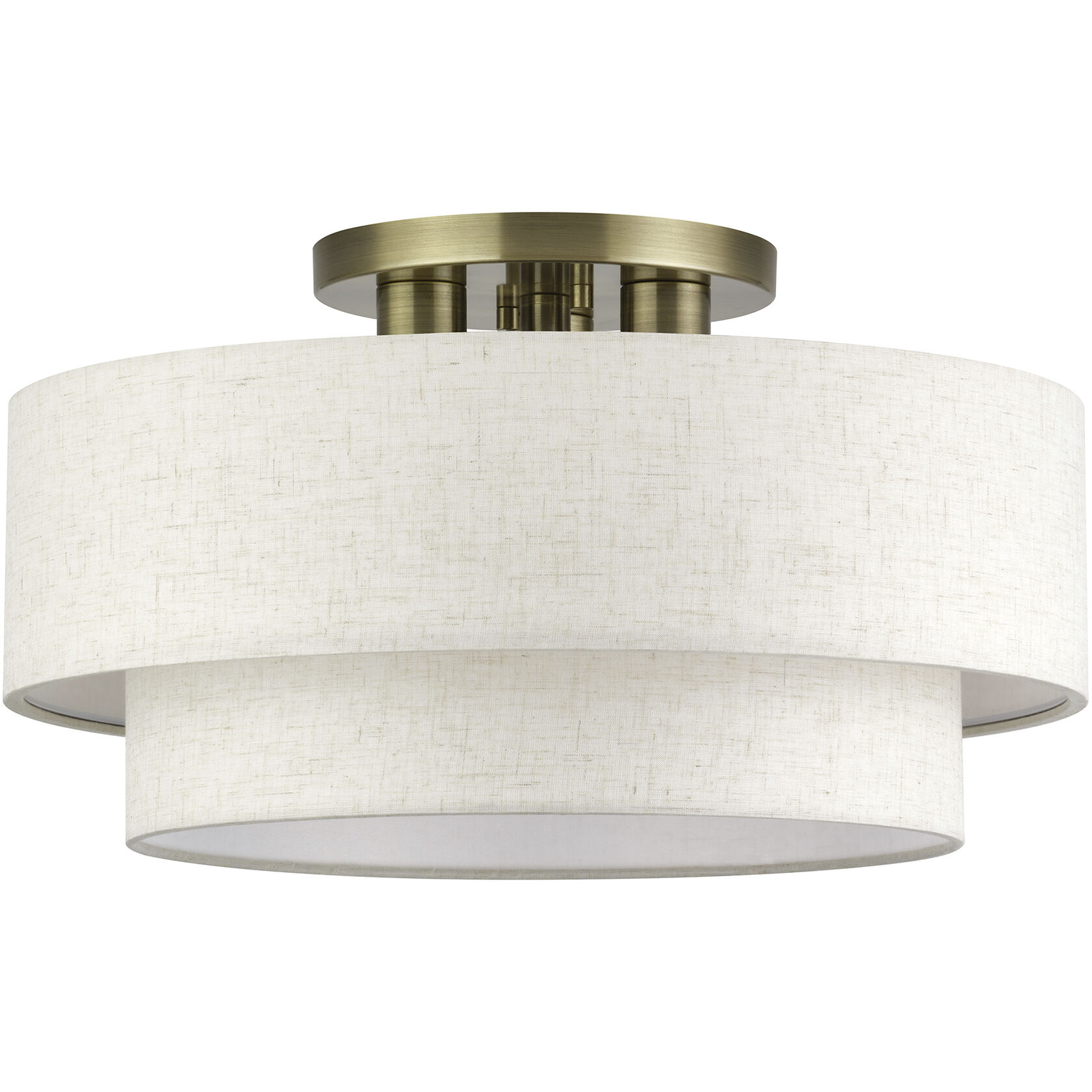 Manorwood 3 Light 18 inch Antique Brass Semi Flush Mount Ceiling Light, Large