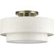 Manorwood 3 Light 18 inch Antique Brass Semi Flush Mount Ceiling Light, Large