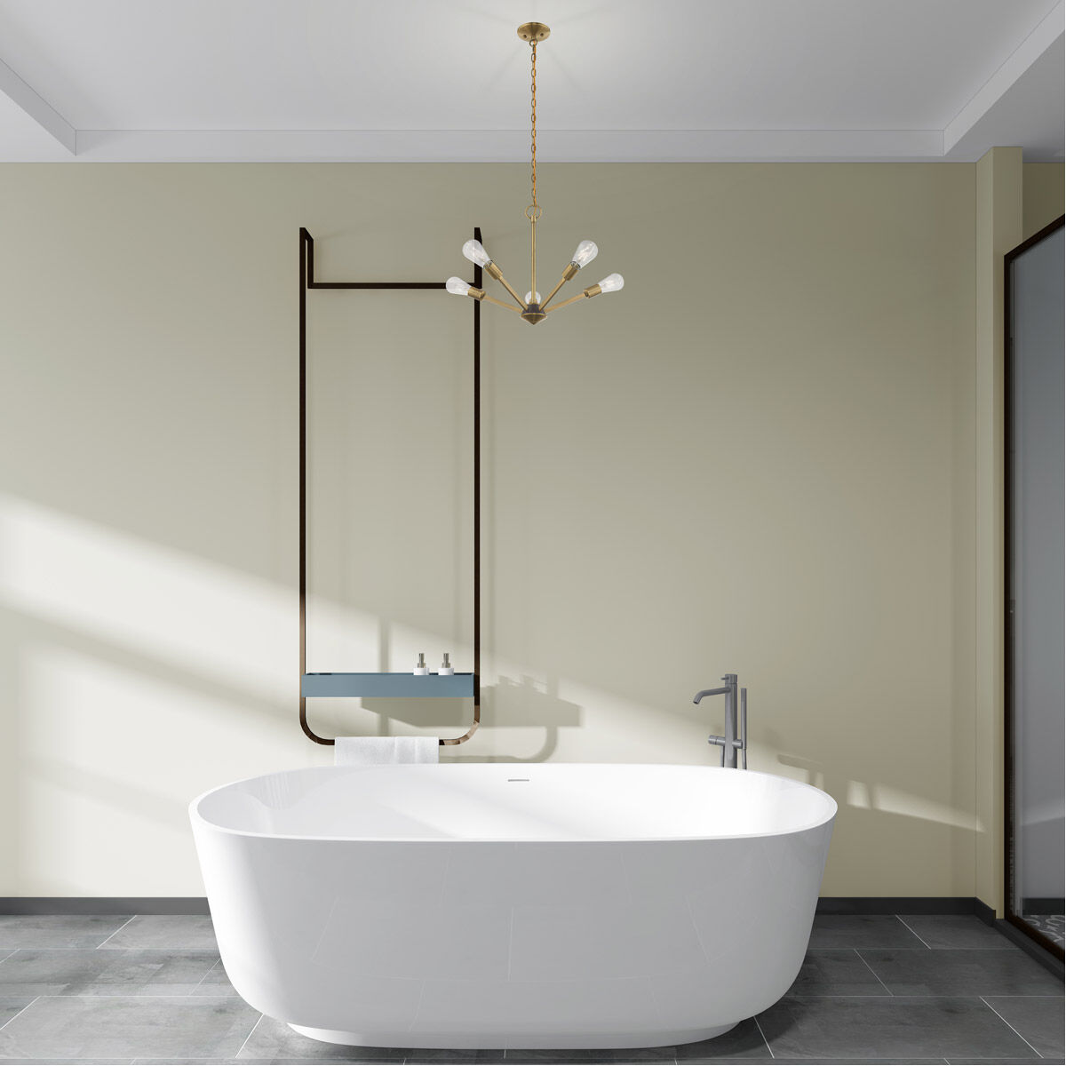 Prague 5 Light 20 inch Antique Brass with Bronze Accents Chandelier Ceiling Light