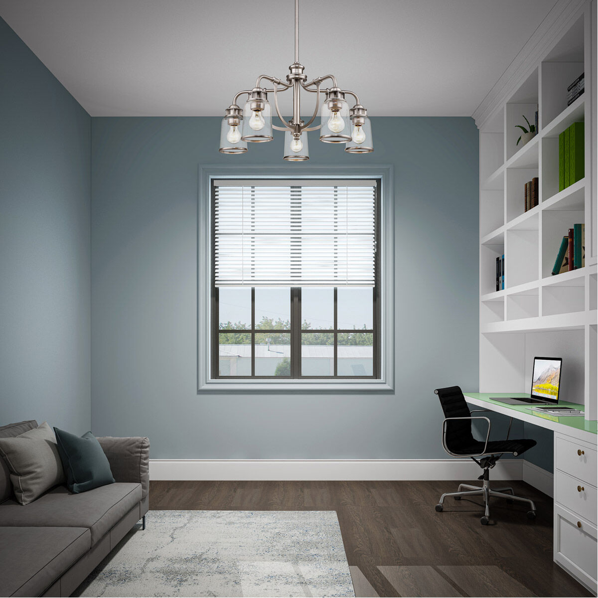 Lawrenceville 5 Light 24 inch Brushed Nickel Dinette Chandelier Ceiling Light