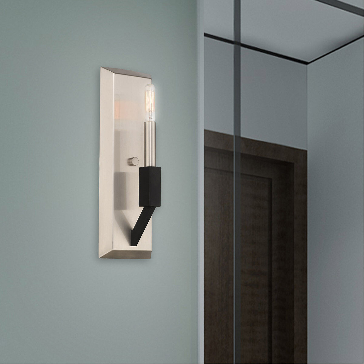 Beckett 1 Light 5 inch Brushed Nickel & Black ADA ADA Wall Sconce Wall Light