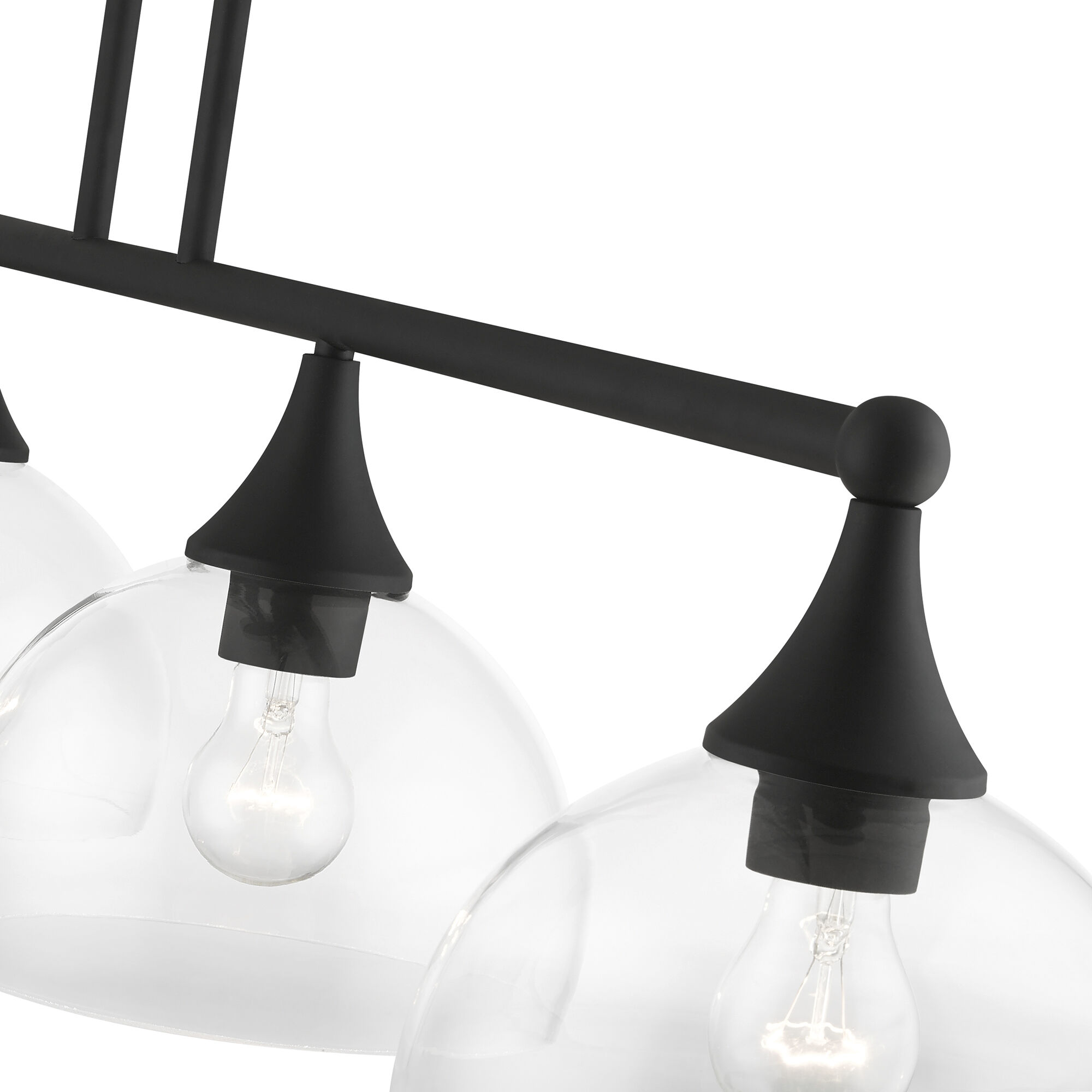 Glendon 4 Light 8.25 inch Black Large Linear Chandelier Ceiling Light