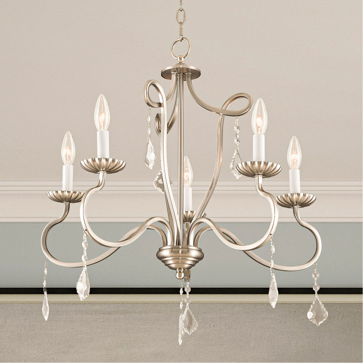 Callisto 5 Light 24 inch Brushed Nickel Chandelier Ceiling Light