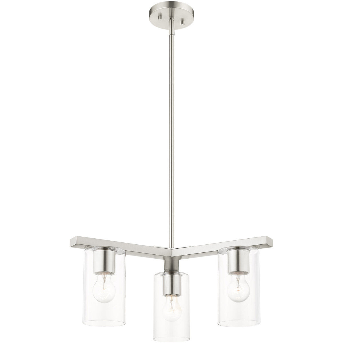 Zurich 3 Light 21 inch Brushed Nickel Chandelier Ceiling Light