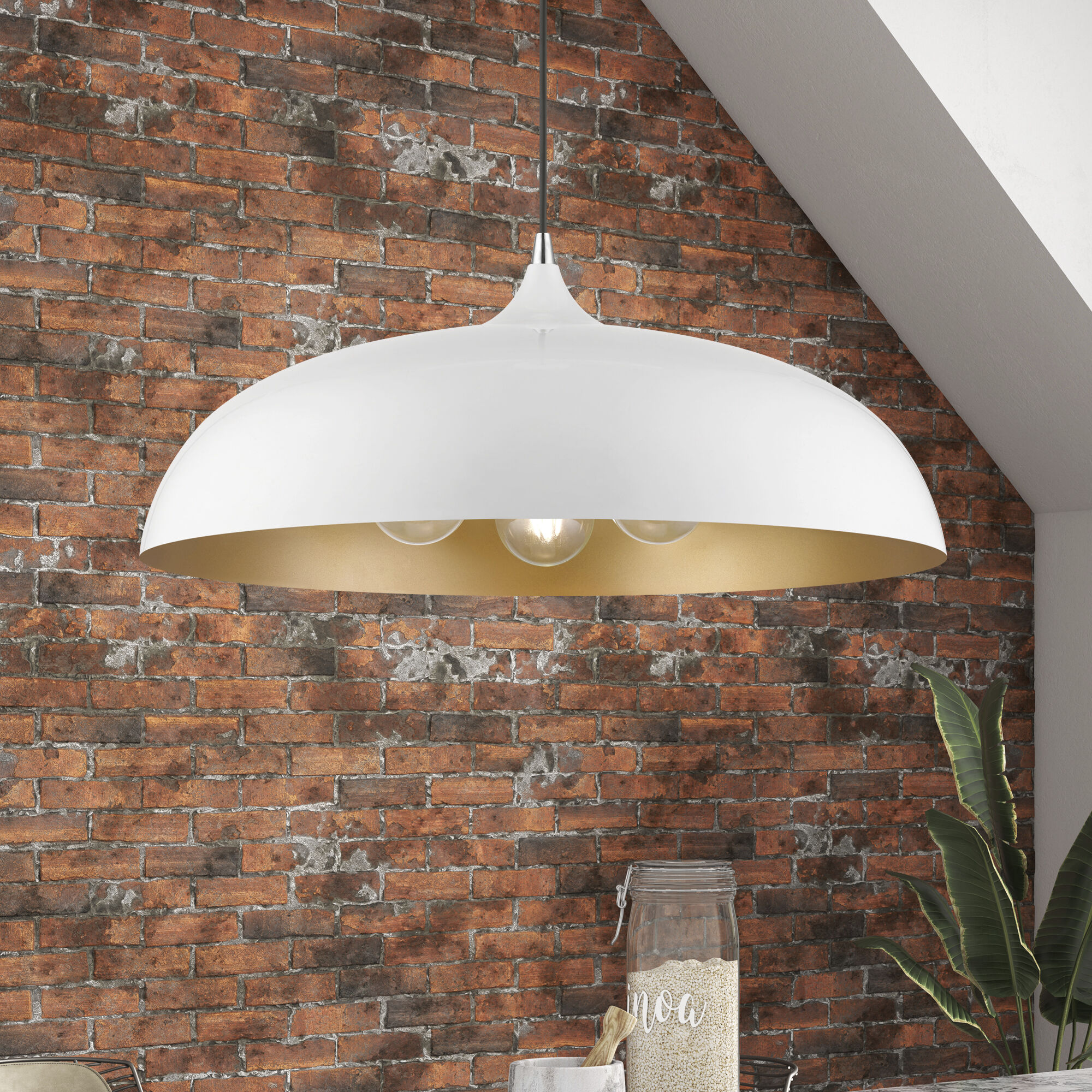 Amador 3 Light 24 inch Shiny White with Polished Chrome Accents Pendant Ceiling Light, Large