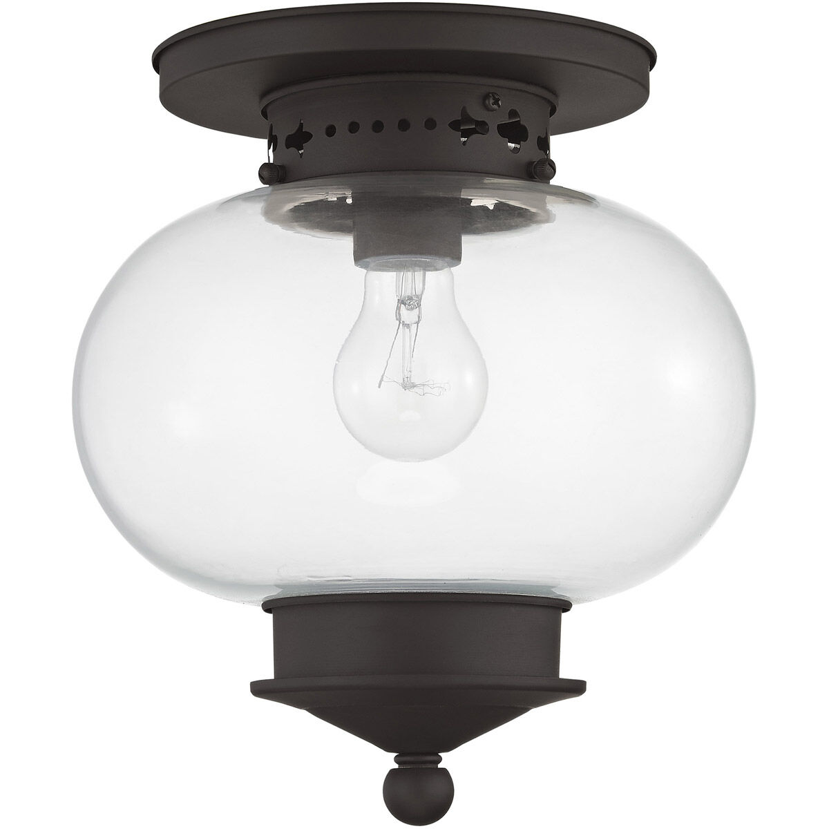 Harbor 1 Light 10 inch Bronze Semi-Flush Mount Ceiling Light