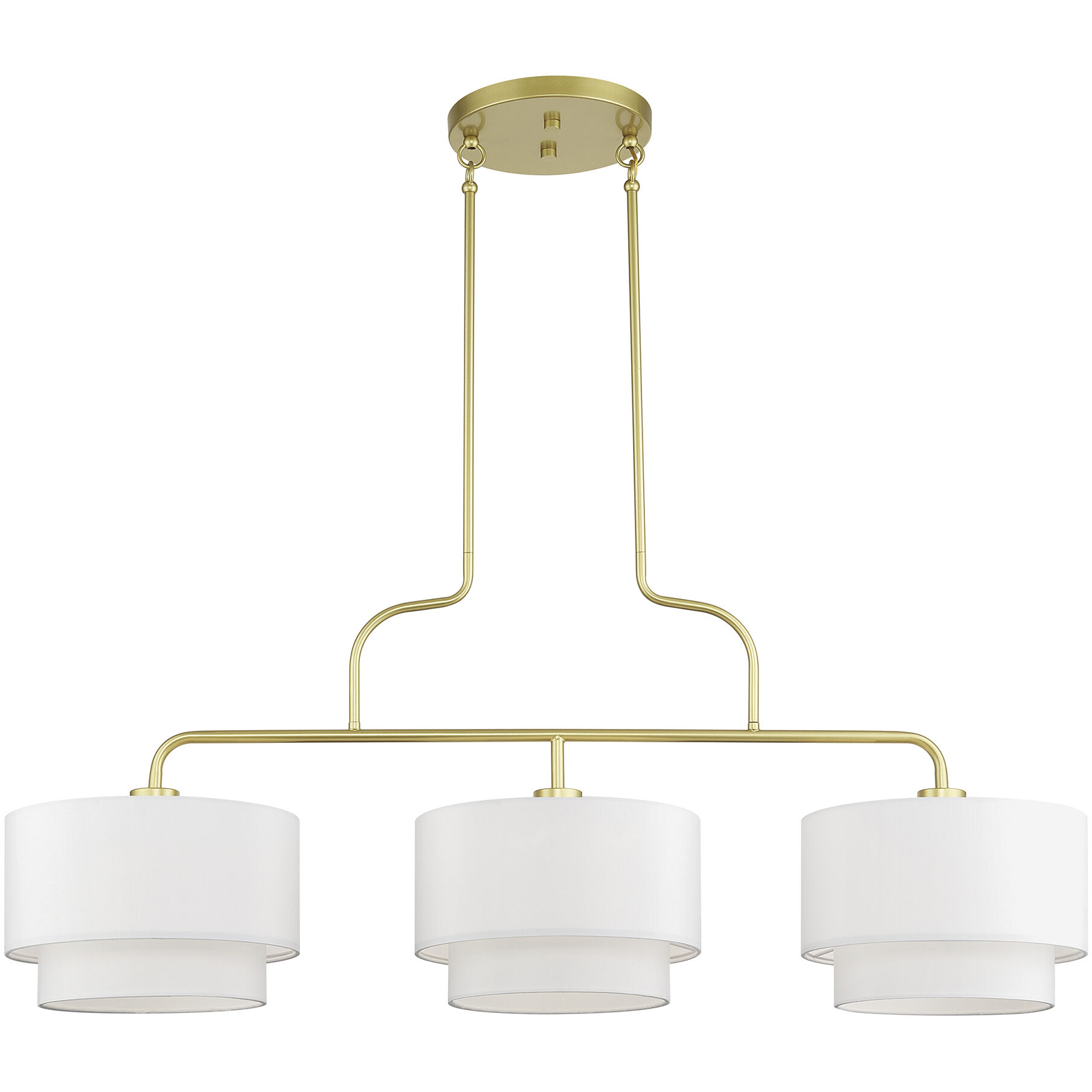 Manorwood 3 Light 49 inch Soft Gold Linear Chandelier Ceiling Light