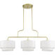 Manorwood 3 Light 49 inch Soft Gold Linear Chandelier Ceiling Light