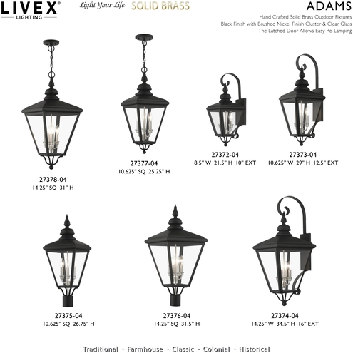 Livex Lighting 27378-04 Adams 4 Light 14.25 inch Black with Livex Lighting 27378-04 Adams 4 Light 14.25 inch Black with