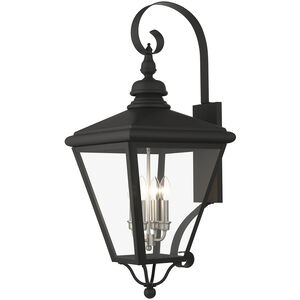 Adams 4 Light 14.25 inch Black with Brushed Nickel Finish Cluster Outdoor Extra Large Wall Lantern Wall Light