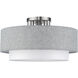 Brookmeade 3 Light 18 inch Brushed Nickel Semi-Flush Ceiling Light