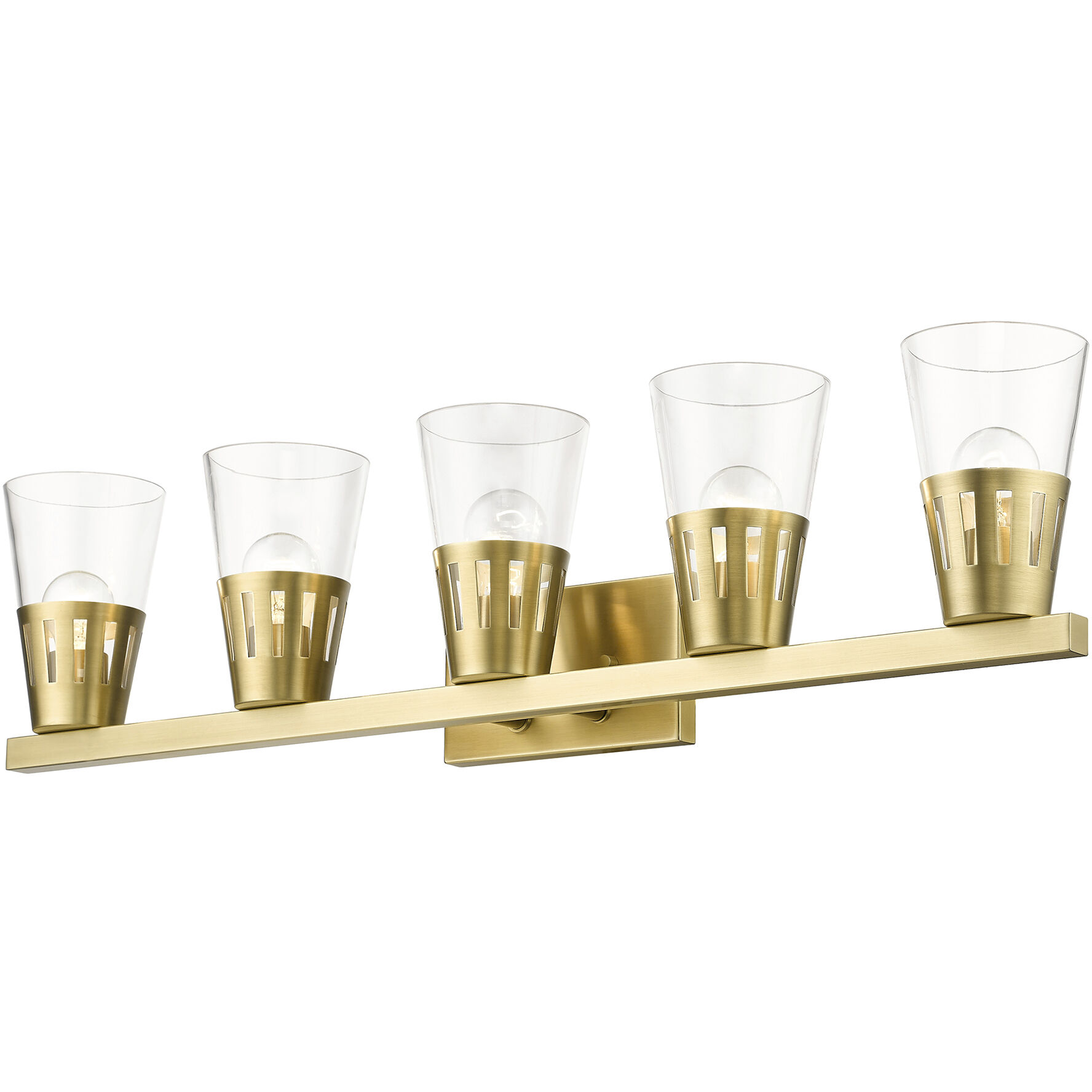 Bennington 5 Light 35.75 inch Natural Brass Large Vanity Sconce Wall Light