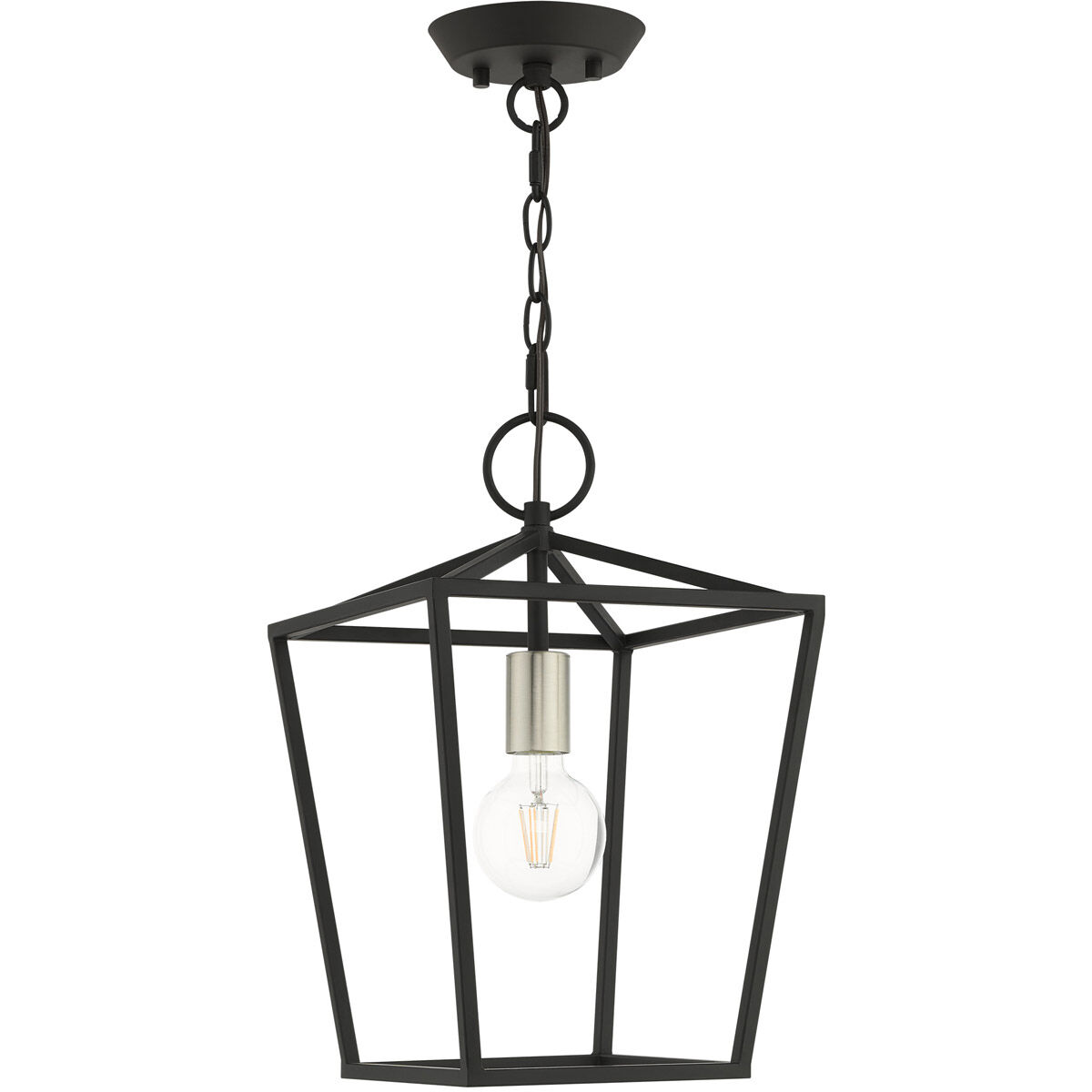Devone 1 Light 10 inch Black Convertible Semi Flush/Lantern Ceiling Light