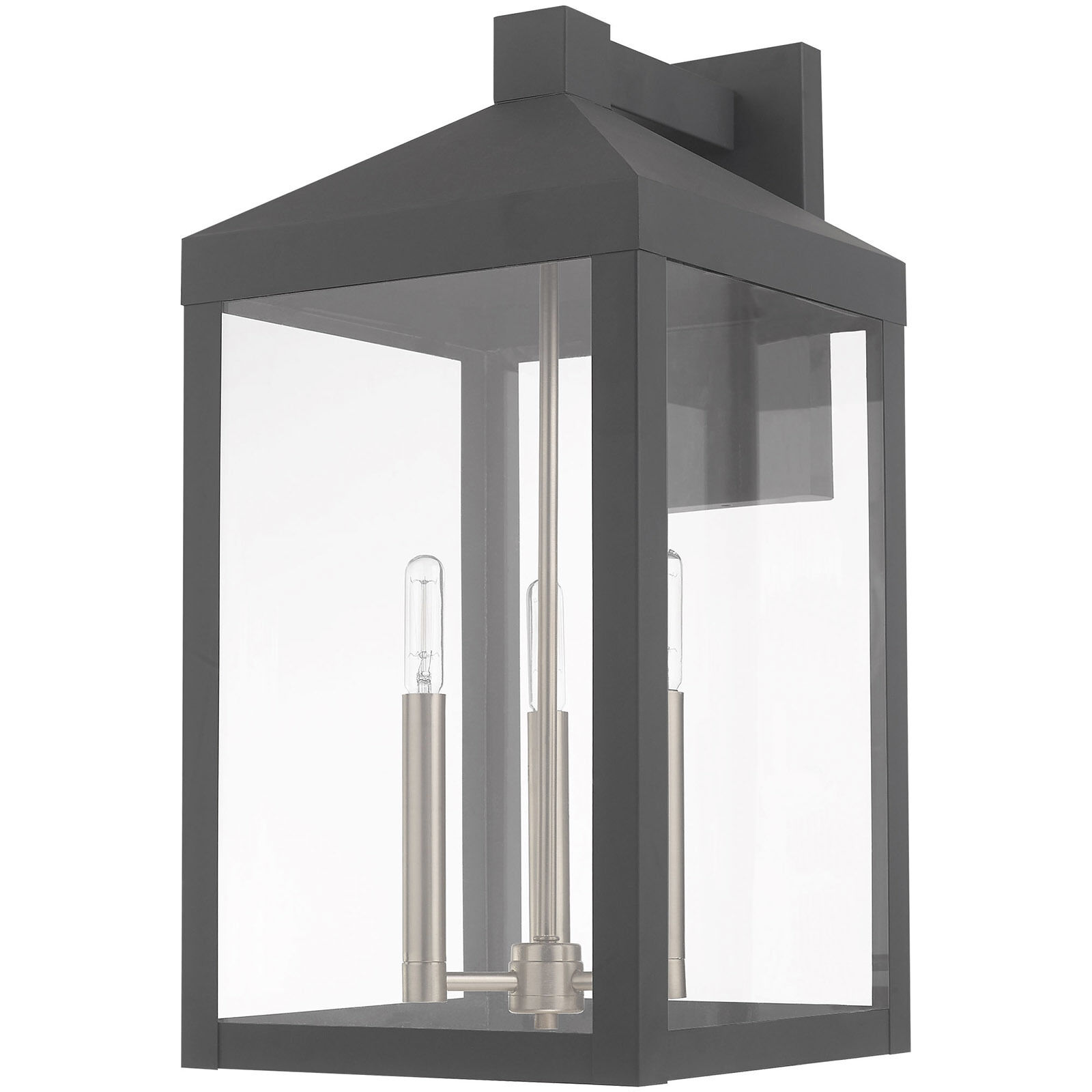 Nyack 3 Light 22 inch Scandinavian Gray Outdoor Wall Lantern