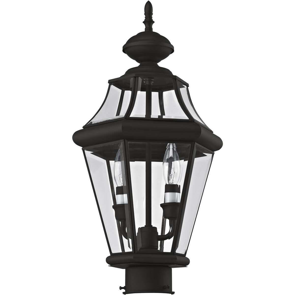 Georgetown 2 Light 21 inch Black Outdoor Post Top Lantern