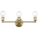 Lansdale 3 Light 20 inch Antique Brass Vanity Sconce Wall Light