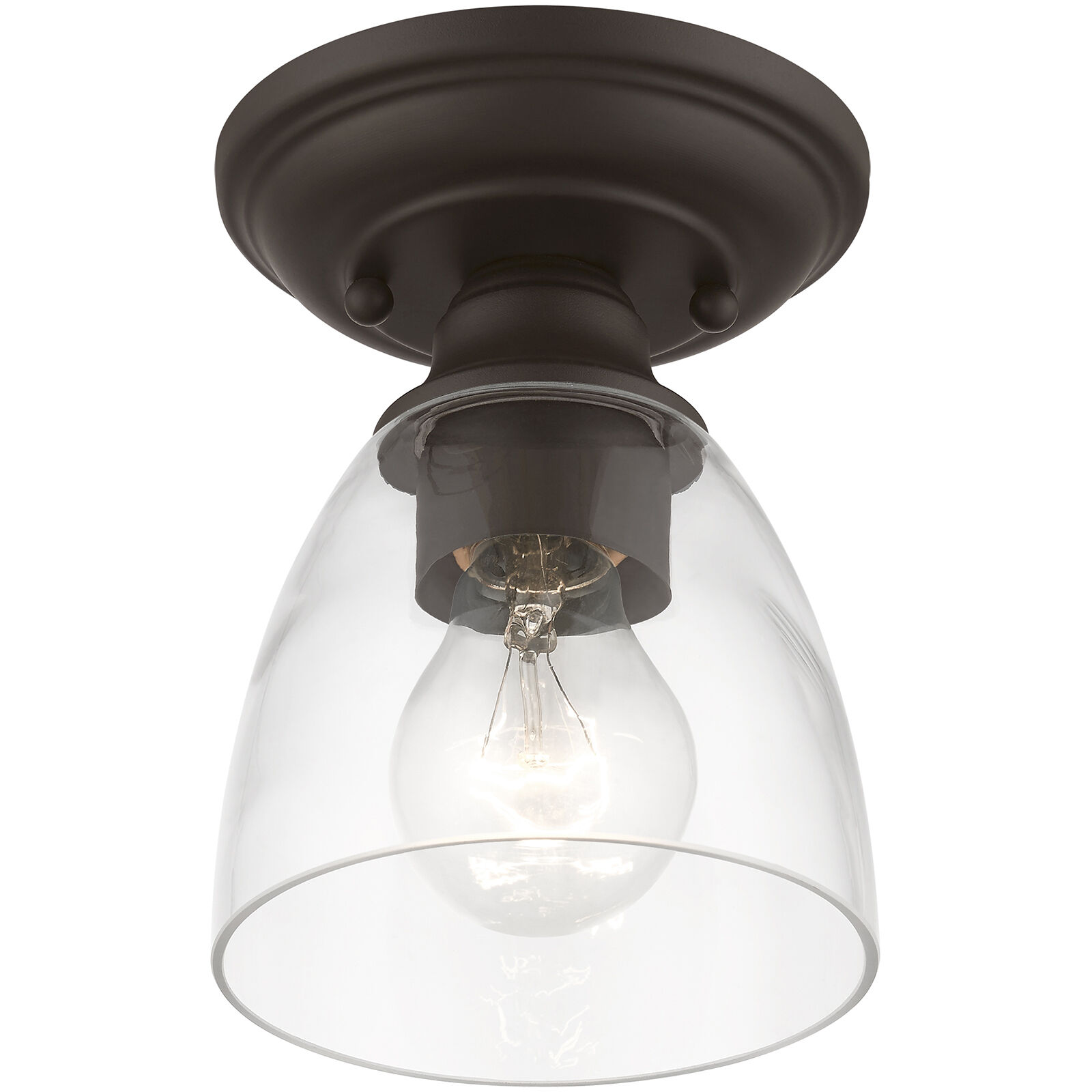 Montgomery 1 Light 5 inch Bronze Semi-Flush Ceiling Light, Petite