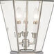 Georgetown 3 Light 24 inch Brushed Nickel Large Outdoor Wall Lantern