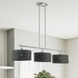 Weavington 3 Light 46 inch Brushed Nickel Linear Chandelier Ceiling Light, Extra Large
