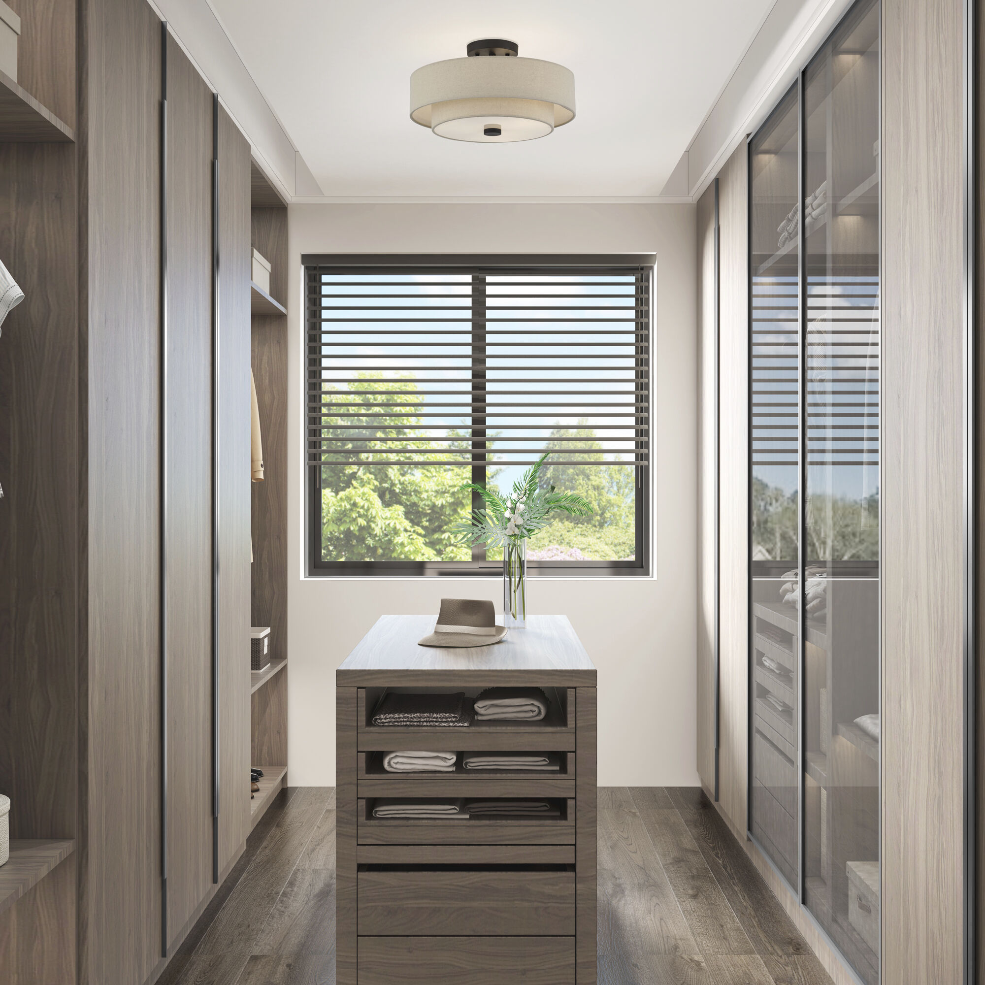 Bellingham 3 Light 15 inch Bronze Semi Flush Mount Ceiling Light, Large